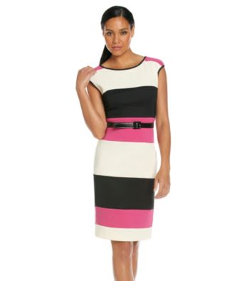 Sangria® Colorblock Belted Sheath Dress
