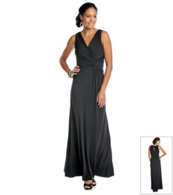Sangria® Beaded Surplice Long Dress