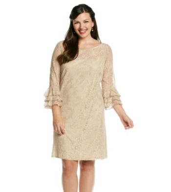 Jessica Howard® Plus Size Lace Flutter Dress