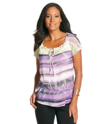 AGB® Sublimation Ombre Stripe Woven Top