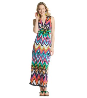NY Collection Print Knit Maxi Dress
