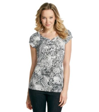 Relativity® Printed Short Sleeve Henley