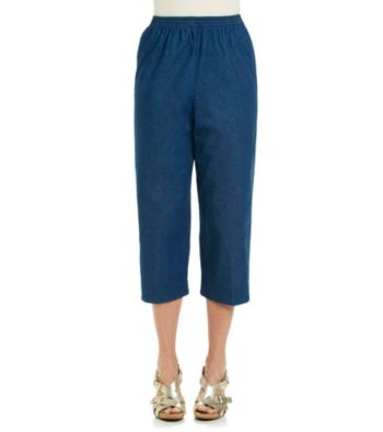 Alfred Dunner® Stretch Waistband Classic Denim Capri