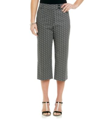 Briggs New York® Traditional Waistband All Over Print Crop Pants
