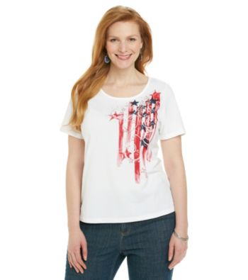Breckenridge® Plus Size Crewneck Embellished Star Tee