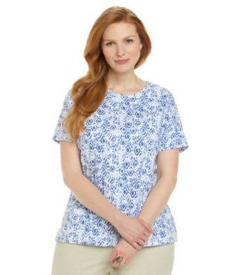 Studio Works® Plus Size Short Sleeve Mosaic Printed Crewneck Tee