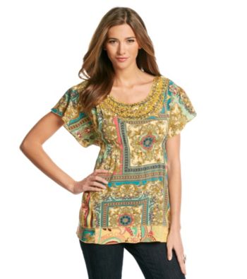 Oneworld® Fluttersleeve Embellished Top