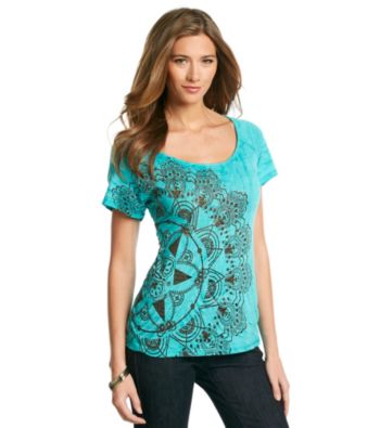 Oneworld® Short Sleeve Scoopneck Graphic Tee