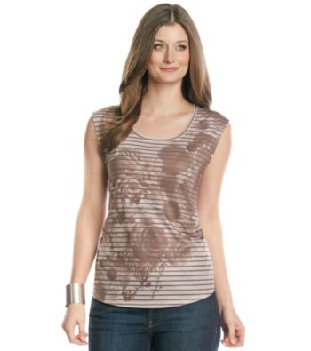 DKNY JEANS® Striped Printed Tee