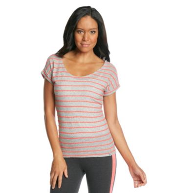 Marc New York Andrew Marc® Performance Striped Hi-Lo Tee