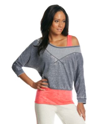 Marc New York Andrew Marc® Performance Cropped Distressed Fleece Sweatshirt