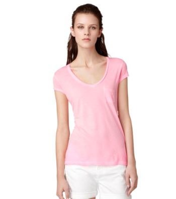 Calvin Klein Jeans Solid Basic Short Sleeve V-Neck Tee
