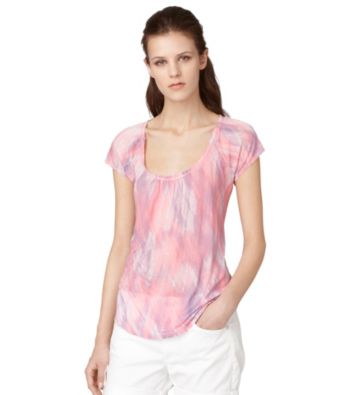 Calvin Klein Jeans Short Sleeve Scoopneck Printed Tee