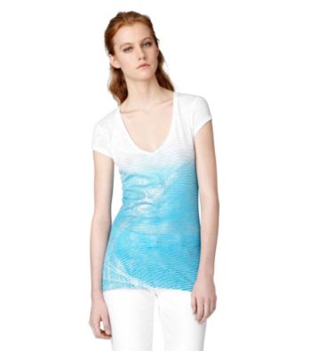 Calvin Klein Jeans Short Sleeve Wavelengths V-Neck Tee