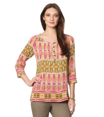 Jones New York Sport® Printed Front Placket Top