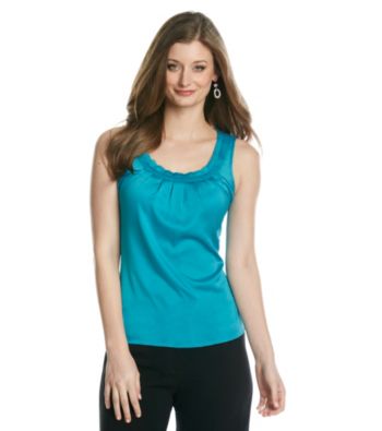 Anne Klein® Pleat Neck Blouse
