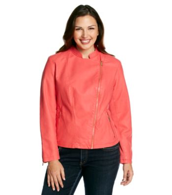 Calvin Klein Plus Size Zipper Front Long Sleeve Moto Jacket