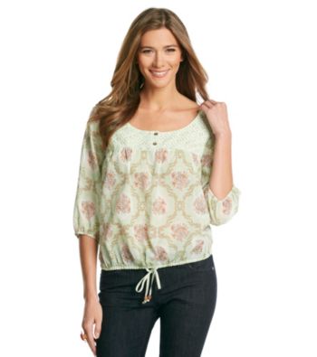 Nine West Vintage America Collection® Petites' Hanna Lace Peasant Top
