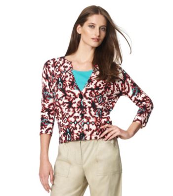 Jones New York Sport® Petites' Printed Buttonfront Cardigan