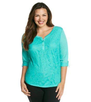 AGB® Plus Size Lace Front Top