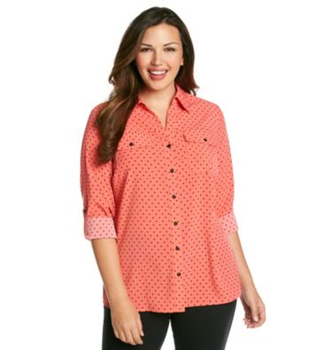 Notations® Plus Size Dot Blouse