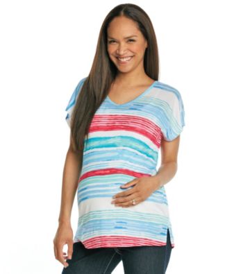 Three Seasons Maternity™ V-Neck Striped Top