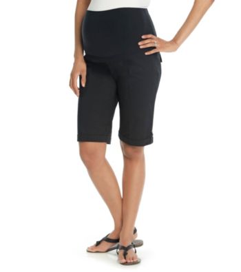 Three Seasons Maternity™ Stretch Poplin Cuffed Bermuda