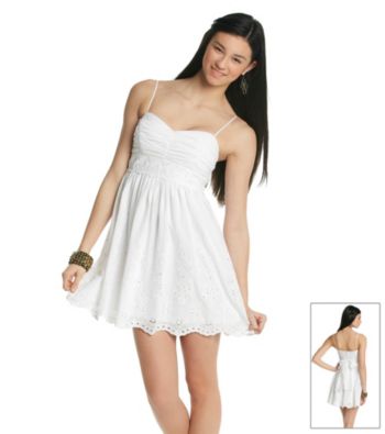 Trixxi® Juniors' Spagetti Strap Eyelet Dress