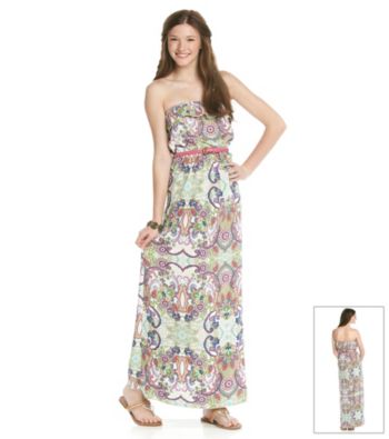 Trixxi Juniors' Paisley Print Maxi Dress Women's