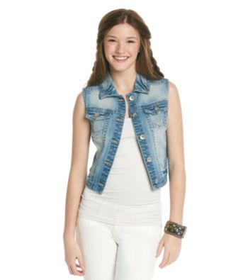 Wallflower Vintage® Juniors' Denim Vest