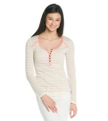 Belle du Jour Juniors' Contrast Trim Henley Top