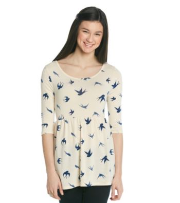 Belle du Jour Juniors' Bird Print Babydoll Tunic