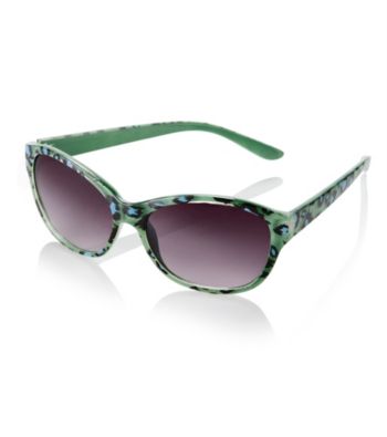 Icon Blue Green Cheetah Cat Eye Sunglasses