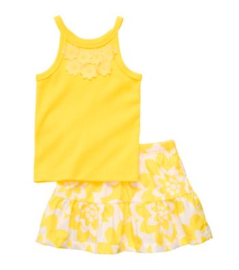 Carter's® Baby Girls' Yellow 2-pc. Floral Skort Set