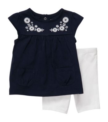 Carter's® Baby Girls' Navy/White 2-pc. Embroidered Set