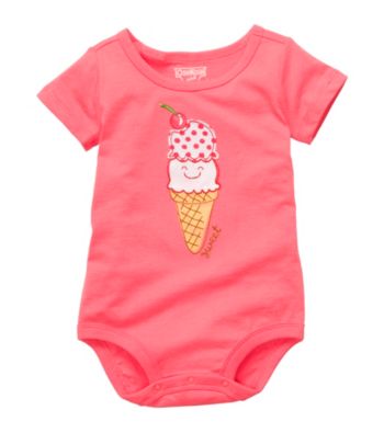 OshKosh B'Gosh® Baby Girls' Coral Ice Cream Cone Bodysuit