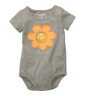 OshKosh B'Gosh® Baby Girls' Grey Sunflower Bodysuit