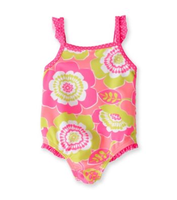 Carter's® Baby Girls' Pink/Coral Glimmer Floral Swimsuit