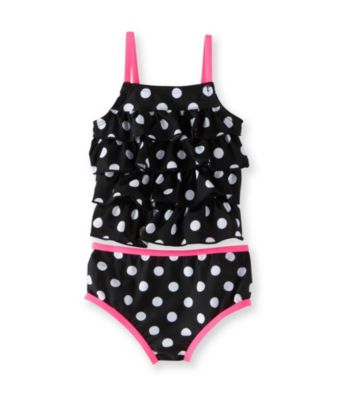Carter's® Baby Girls' Black/White 2-pc. Polka-Dot Ruffle Swimsuit
