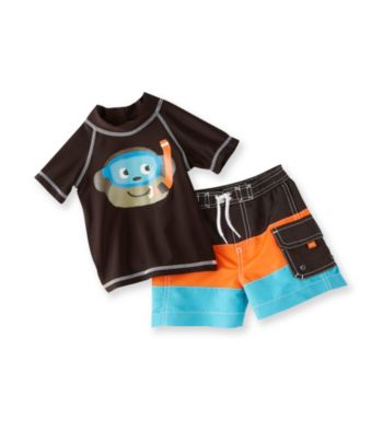 Carter's® Baby Boys' Brown 2-pc. Monkey Rash Guard Swim Set