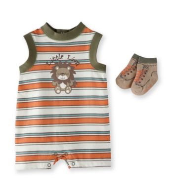 Vitamins Baby® Baby Boys' Orange Lion Romper with Socks