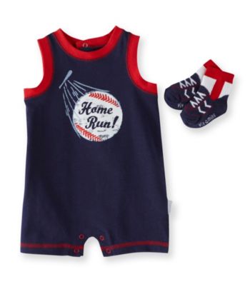 Vitamins Baby® Baby Boys' Navy Home Run Romper with Socks
