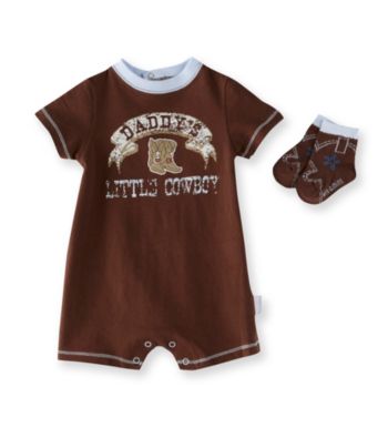 Vitamins Baby® Baby Boys' Brown Cowboy Romper with Socks
