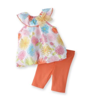 Vitamins Baby® Baby Girls' Orange 2-pc. Floral Bubble Set