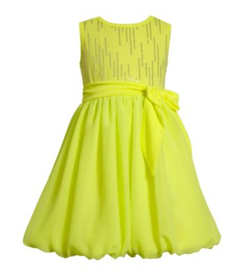 Bubble Dress on Product  Bonnie Jean   Girls  4 6x Neon Yellow Chiffon Bubble Dress