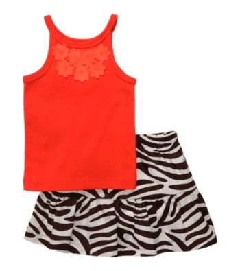 Carter's® Girls' 2T-4T Orange Animal Print Skort Set
