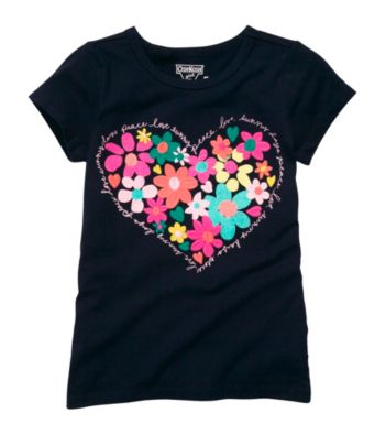 OshKosh B'Gosh® Girls' 4-6X Navy Heart Tee