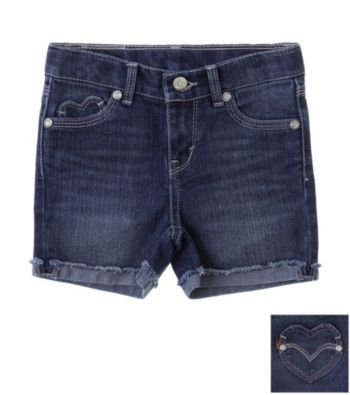 Levi's® Girls' 2T-6X Dark Wash Summer Love Shorty Shorts