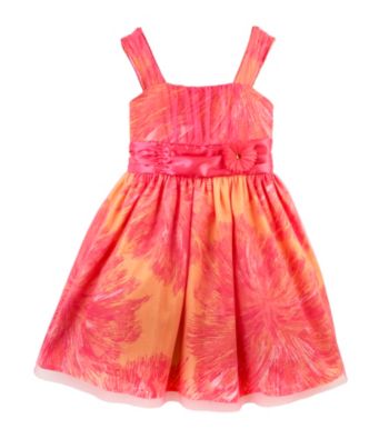 Amy Byer Girls' 7-16 Coral/Pink Floral Emma Dress