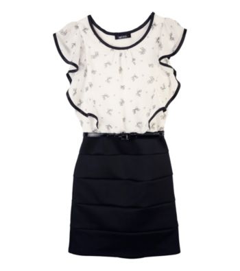 Body  Dress on Product  Amy Byer Girls  7 16 Black White Bow Body Con Dress